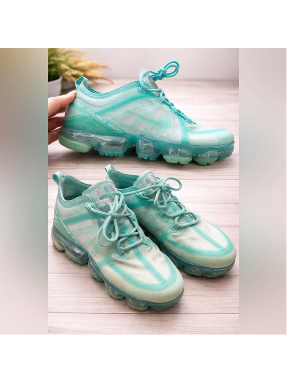 Nike Air VaporMax 2019 Aurora Green Womens 8.5 Running Sneakers CI9903-300